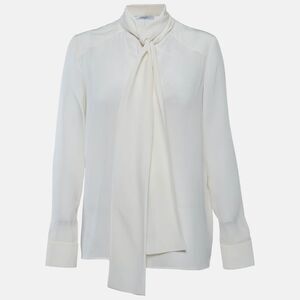 Givenchy Cream Silk Tie-Up Blouse M
